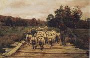 A. Bryan Wall Shepherd and Sheep oil painting